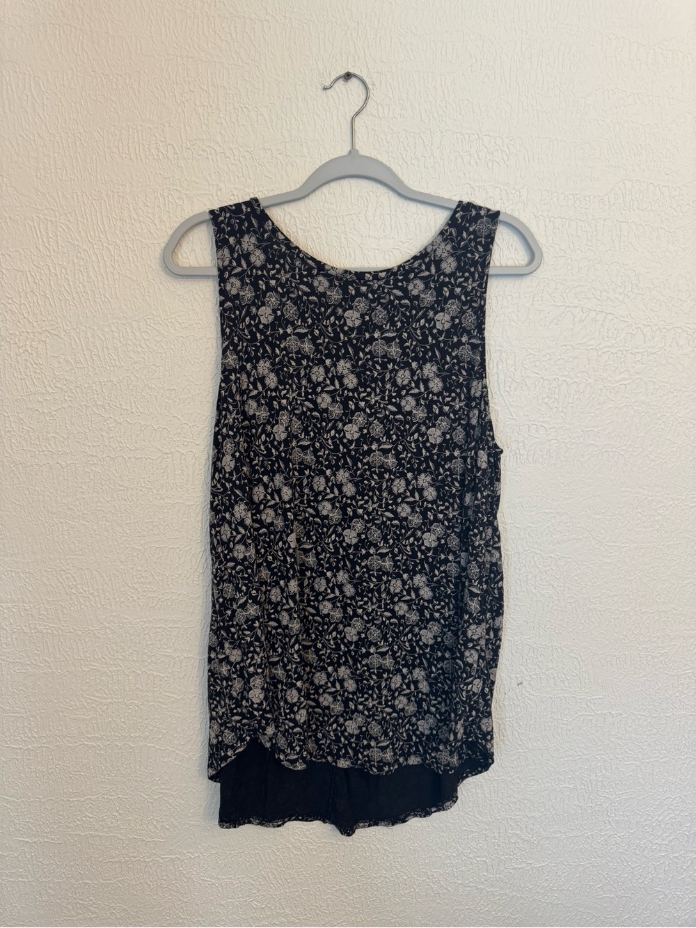 Old Navy Black Floral Tank Top